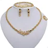 Ohrringe Halskette Ankunft Hochzeit Schmuck-Set XO Herz Gold Farbe Kristall Nigerian Afrikanischen Perlen Sets Geschenke Für Frauen