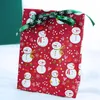 2021New Julklapp Packaging Bag Snowman Tree Penguin Food Bag DIY Baking Snack Bag Kraft Paper Flat Pocket DHL