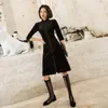 Roupas étnicas outono inverno veludo mulheres cheongsam vestido tradicional vestidos de noiva chineses para o ano menina elegante Qipao Tang terno