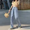Słpely kobieta czarne dżinsy wiosna lato vintage wysokiej talii szerokie nogi denim długie spodnie moda harajuku prosty streetwear 210629