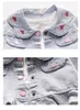 Fall Kids Jurken voor Meisjes Lange Mouw Denim Jas Kinderen Jurk 2 stks Kinderen Suits Peuter Meisje Verjaardag Kleding Sets Outfits Q0716