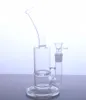 Bong borbulhador de vidro transparente de 9 POLEGADAS com um disco perc cachimbo de água para fumar Oil dab rig D020-T