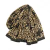 Leopard Sjalar Scarf Bomull Tryckt Hijabs Mode Muslim Head Wraps Storstor Turbans ljuddämpare