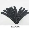 100pcs / lot 80/80 Nail File Emery Board Sanding Professional 100/180 Zwart Buffer Buffing Slanke curve