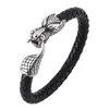 bracelet dragon en cuir noir