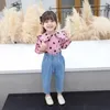 Jeans bebê menina cintura alta estilo casual crianças meninas primavera outono criança roupas