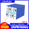 4pcs Liitokala 학년 새로운 3.2V 100Ah 105Ah Lifepo4 배터리 셀 12V 24V 전기 RV 골프 자동차 옥외 태양 에너지 충전식