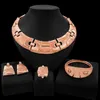 Halskette-Ohrringe-Set Yulaili Neuester brasilianischer Roségold-Schmuck Italienische Hochzeits-Sets Luxus-Frau-Party-Big-Schmuck