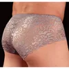 Mutande da uomo sexy Sissy intimo pizzo boxer slip mutandine pantaloncini mutandine custodia per pene ultra sottile226P