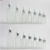 12 × زجاجة قطارة الزجاج الصقيع ل E السائل قطار القوارير مع ماصة للترحيل التجميلي الضروري النفط 100ML 50ML 30ML10MLHigh QTY