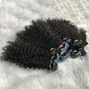 Kinky Curly Tape In Hair Extensions Natural Color Peruvian Human Hairs 40pcs For Women No Tangle