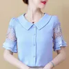 Blusas Mujer de Moda 2021 Женская одежда Летняя блузка Топы V-образным вырезом Шифонская рубашка Flare Wolke Will Willes D34 Женщины Блузки Рубашки