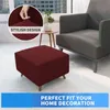 Rektangel Ottoman Pall COVER Slipcover Jacquard Square FootStool Sofa Möbler Protector s Fotstöd Stol 211116