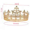Barock vintage Royal King Crown för män Hela runda sliver Big Gold Tiaras och Crowns Prom Party Costume Hårtillbehör 220125244016507