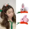 Tridimensionale Furry Rabbit Ear Carota Clips Fur Pom Hairpins For Girls Baby Cute 3D Accessori per capelli in peluche