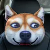 Seat Cushions 3D Printed Schnauzer Teddy Dog Face Car Headrest Neck Rest Auto Safety Cushion Support With Carbon F19A350p