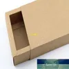 100 adet 14 * 7 * 3 cm Siyah Bej Çekmece Ambalaj Kutusu Hediye Papyon Paketleme Kraft Kağıt Carft Karton Kutular1