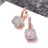 Bijoux étincelants romantiques plaqué or 18 carats pavé de saphir blanc diamant pierres précieuses promesse étoile boucle d'oreille pour amoureux avec Pochette Bijoux en gros