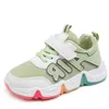 Herfst Kinderen Sportschoenen Jongens Dubbel Mesh Ademend Student Running Schoenen Meisjes Mode Regenboog Sole Sneakers 210713