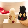 Boże Narodzenie Baby Hat Dużej Pompom Cute Cekiny Renifer Dzianiny Dzieci Beanie Zimowe Dzieci Dziewczyna Chłopiec Ciepła Toddler Bonnet Cap 1-5y