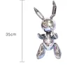 Balloon Konijn Art Figurine Craft Shiny Ballon Dog Standbeeld Home Decoratie Accessoires Xmas Gift Resin Crafts T200619