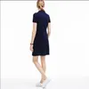 Womens Designer crocodile Polo Dress Exquisite Embroidery Decoration Womens Casual Summer Dress Lapel Neck A Line p2 high quality