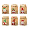 Julklappspåsar Santa säckar Kraft Paper Bag Kids Party Favors Box Creative Parties Favor Tillbehör Dekorationer CGY122