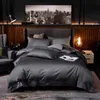 Casa têxteis egípcio de cama de algodão conjunto puro cores bordados bordado conjunto de edredão capa cama high end premium rei Queen size 210706