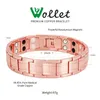 Link, Kette Wollet Schmuck Kupfer Magnetarmband Armreif für Männer 2 Reihen 5 In 1 Gesundheitspflege Heilende Energie Glänzende rosa Farbe