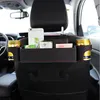 2 in 1 Car Seat Back Organizer Hanging Hook Auto Seat Gap Slip Filler Seat Crevice Storage Box with Twin Cup Holder Premium PU