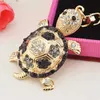 Moda Kolorowe Rhinestone Turtle Brelok Cute Gold Color Zwierząt Wisiorek Torba Samochód Key Chains Brelok Klamry Akcesoria G1019