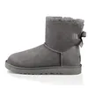 2021 Ankomst WGG Snö Stövlar Kvinnor Skor Australien Australian Winter Luxurys Designer Boot Black Navy Blue Pink Satin Middle Ankel Fur Booties Bowknot Storlek 36-41