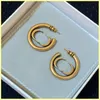 Mode Gold Hoop Male Earring Small Size Hooggie örhängen Letter Circle Ear Stud Jewelry Card Display for Man Woman Party Wed GIR4190999