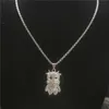 Förtjusande Zodiac Calf Hängsmycke Halsband Fullständig Diamant Hip Hop Halsband Djurpar Koppar Smycken För Kvinnor Män