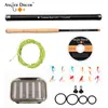 Fishing Rod combo 12/13 FT Tenkara Rod Kit 30T Carbon Fiber Fishing Combo with Furled Line Flies