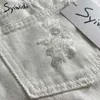 Syiwidii ​​rippade jean shorts för kvinnor hög midja kläder bomull vit svart beige cut out tofs hål mode sommar denim 210719