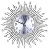 装飾的なクリスタルサンバーストメタルウォールクロックホームアートウォールの装飾クリエイティブウォールクロックリビングルームのための高級ダイヤモンド時計210724