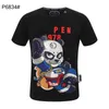 22SS Nowy Phillip Plain Men Designer PP Skull Diamond T Shirt Koszulka Z Krótki Rękaw Dollar Niedźwiedź Brązowy Marka O-Neck Wysokiej Jakości Czaszki Tshirt P6835