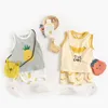 0-4t Noworodek Kid Baby Boys Girls Ubrania Ustaw Summer Bez Rękawów Tank Top and Shorts Set Cute Sweet Beach Cotton Baby Clothing Set G1023