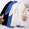 冬の服の女性の偽造シェシミヤカーディガンルーズプルフェムムバットスリーブロングコートの厚さ暖かいニットセーターアウトウェア210218
