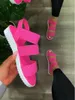 Sandales Sandale Femmes Compensées Plate-forme Bonbons Couleur Dames Chaussures D'été Décontracté Sans Lacet Sangle Croix Pour Sharri