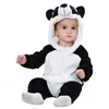 Nyfödda baby rompers pojke flickor pyjamas djur tecknad romer huva jumpsuits lejon apa tiger gris djur cosplay kläder 2022022514009