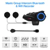 Motorcykel intercom maxto m3 wifi dash cam sony hd 1080p objektiv videobandspelare kamera grupp 6 ryttare Bluetooth hjälm interphone