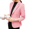 ブレザーコート女性21春新しいファッションカジュアル長袖オフィスの女性短いスリムブラックプロの服フェムニナN826 x0721
