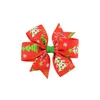 12 Colors Girl Christmas Hair Bows 3.1 inch Bow Boot Lucky Deer Santa Claus Red Green Patchwork Design Baby Girls Elegant Clippers Kids Accessory Gift