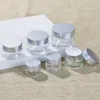 5g 10g Cosmetische Lege Fles Frosted Helder Bruine Glazen Potten Hervulbare Oogschaduw Make-up Gezichtscrème Container Verpakking