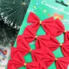 12pcs Butterfly bow Hanging deco for Christmas decoration home Gold Silver Red bowknot Xmas tree ornaments new year 2021 navidad Y0730