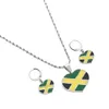 Jamaicanska sjunker smycken sätter Jamaica hjärta karta nationella hängande halsband örhängen för kvinnor