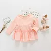 Spring Baby Bodysuits Skirt Uniform Clothes Double Cotton Climbing Delivery Lace Head Circumference Jumpsuit 210702