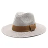 Panama strohoed vrouwen zon hoeden dames lente zomer sunhat mannen brede rand caps jazz caps vrouw mode outdoor zee strand sunhats man chapeau groothandel 2021